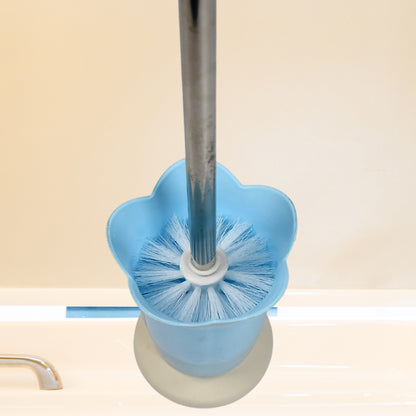 Wukusy premium plastic toilet brush with holder stand, suitable for Western and Indian bathrooms, for effective cleaning.