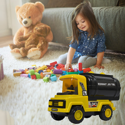 Wukusy heavy-duty toy water tanker truck with friction-powered engine sound, large size, unbreakable plastic for kids' play.