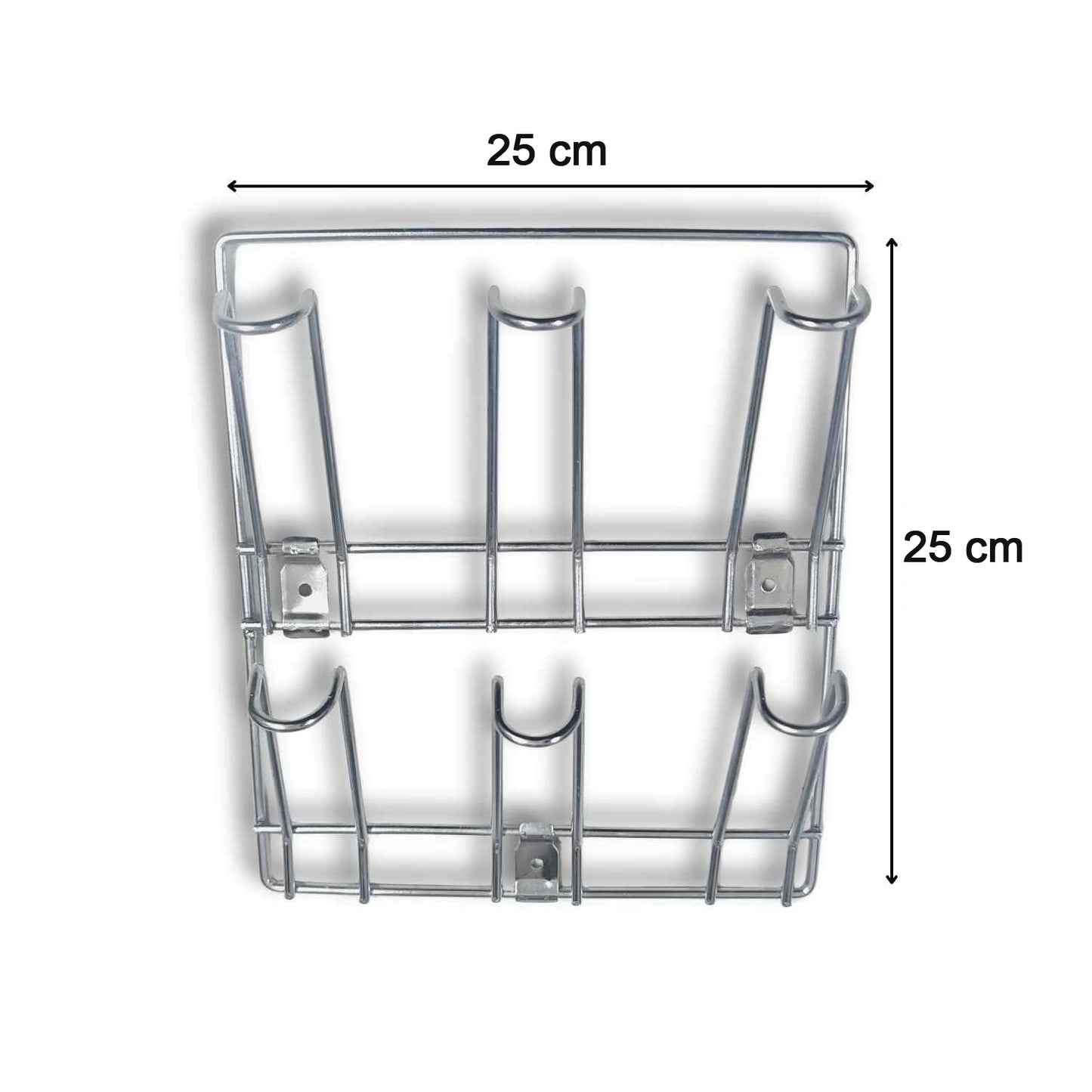 Wall-mounted stainless steel mug holder rack by Wukusy, 25x25 cm, designed for organizing cups and mugs efficiently.