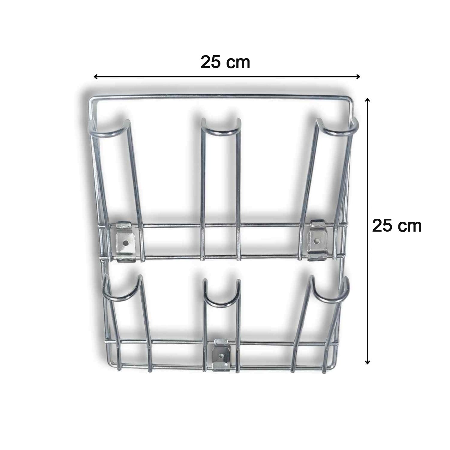 Wall-mounted stainless steel mug holder rack by Wukusy, 25x25 cm, designed for organizing cups and mugs efficiently.