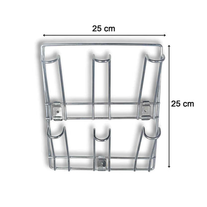 Wall-mounted stainless steel mug holder rack by Wukusy, 25x25 cm, designed for organizing cups and mugs efficiently.