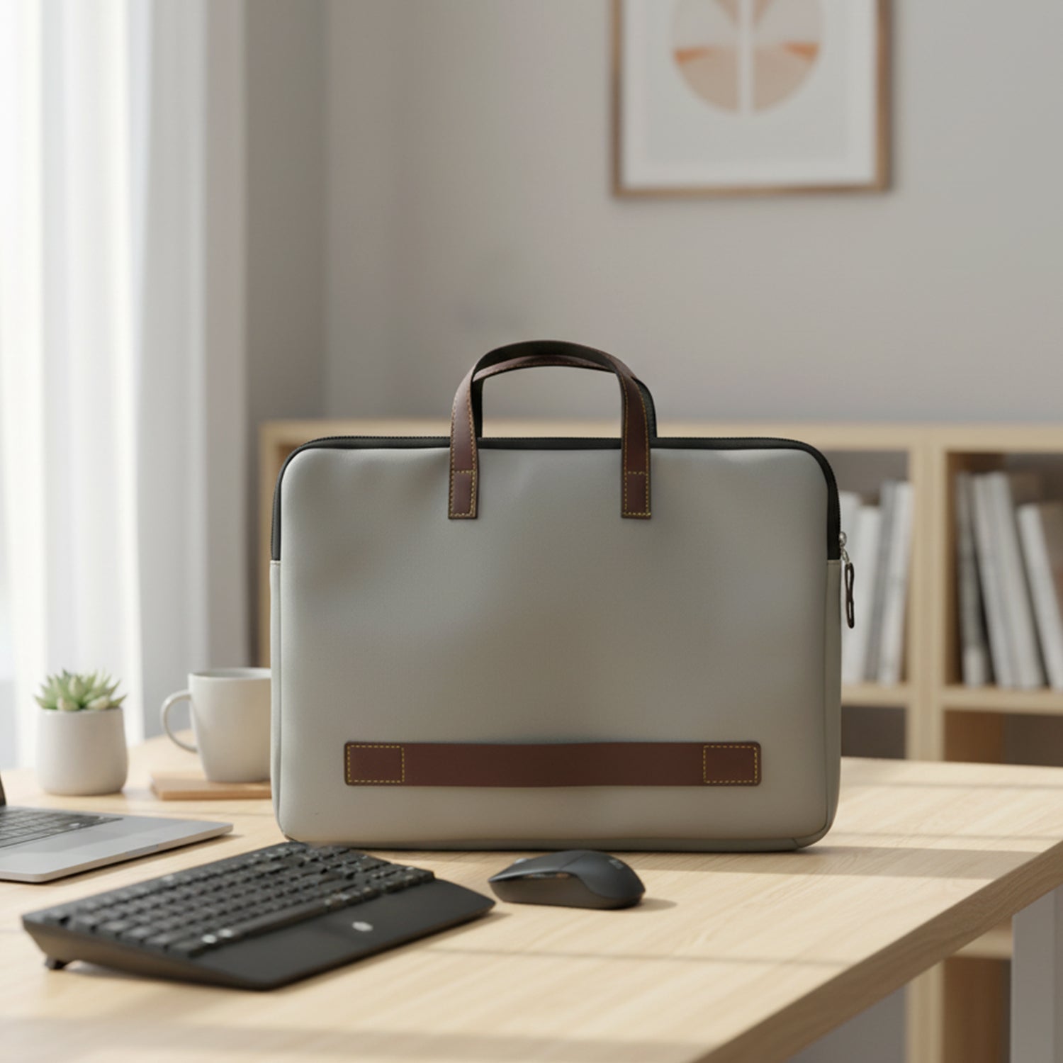 Wukusy professional business carry bag with handles, 37x28 cm, designed for documents and office essentials.