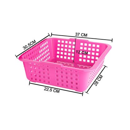 Wukusy plastic medium-sized cane fruit basket for kitchen storage, with a woven design for holding fresh fruit.