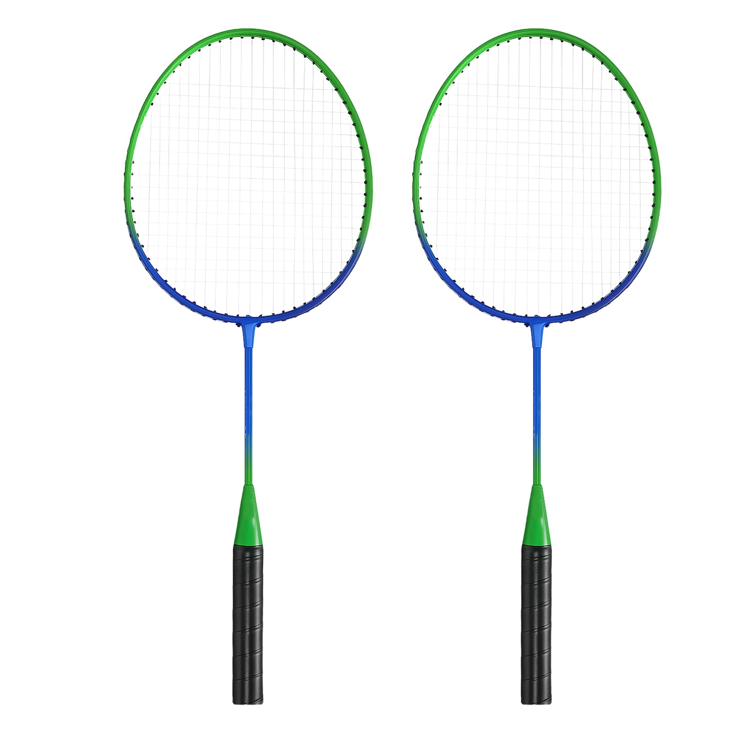 Lightweight Wukusy kids' badminton racket set with two rackets and carry bag, ideal for young players and outdoor fun.