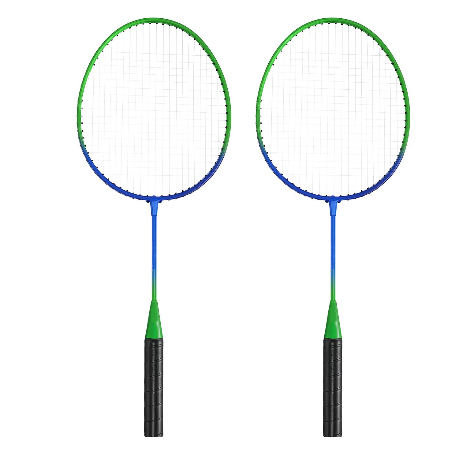 Lightweight Wukusy kids' badminton racket set with two rackets and carry bag, ideal for young players and outdoor fun.