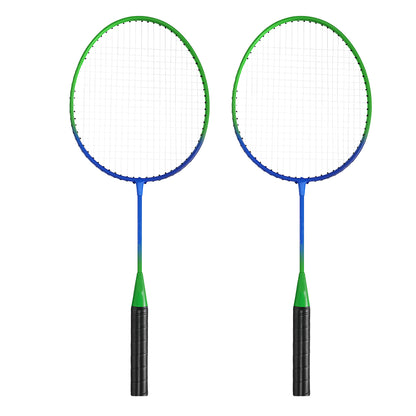 Lightweight Wukusy kids' badminton racket set with two rackets and carry bag, ideal for young players and outdoor fun.