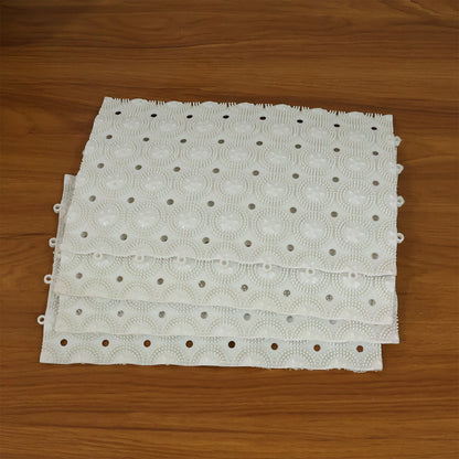 Wukusy anti-slip bathroom massage mats with suction cups, 33x21 cm, set of 4, featuring textured surface for safety and comfort.