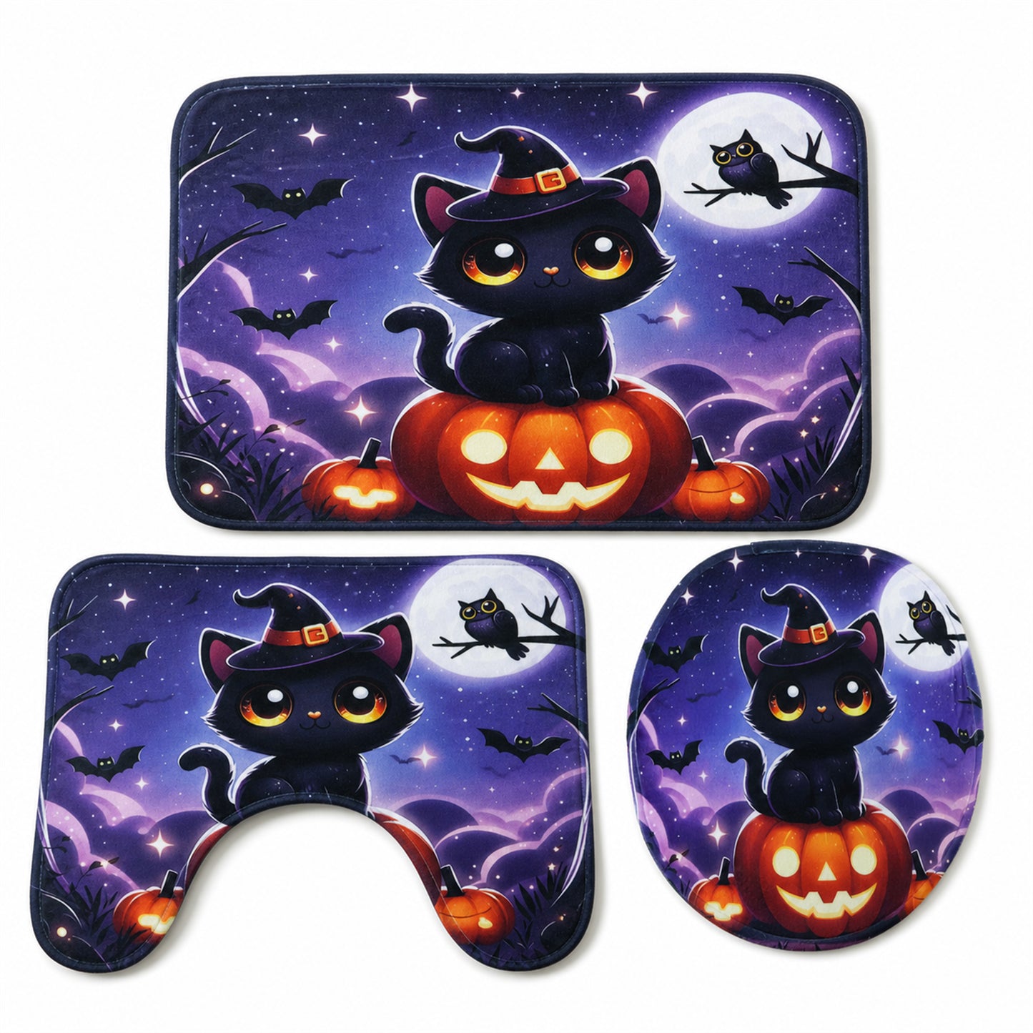 Wukusy 3-in-1 bathroom mat set includes soft, absorbent, anti-slip bath rugs for bathroom safety and comfort.