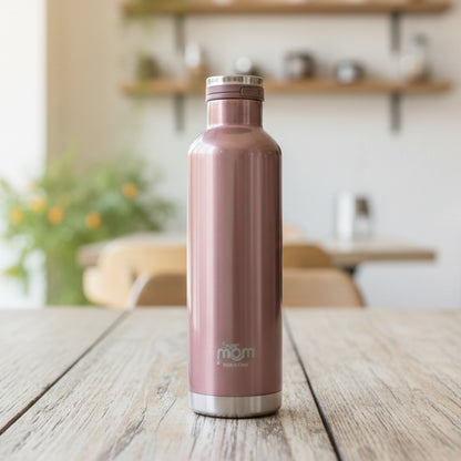Wukusy Supermom 1000ml stainless steel insulated water bottle with vacuum flask, featuring a sleek, durable design for cold and hot beverages.