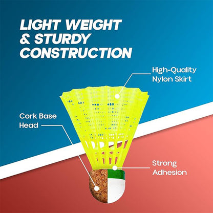 Set of six durable feather shuttlecocks by Wukusy, ideal for outdoor badminton and casual play.