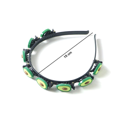 Wukusy decorative hair band with cute fruit design, featuring colorful fruit motifs on a stylish hair accessory.