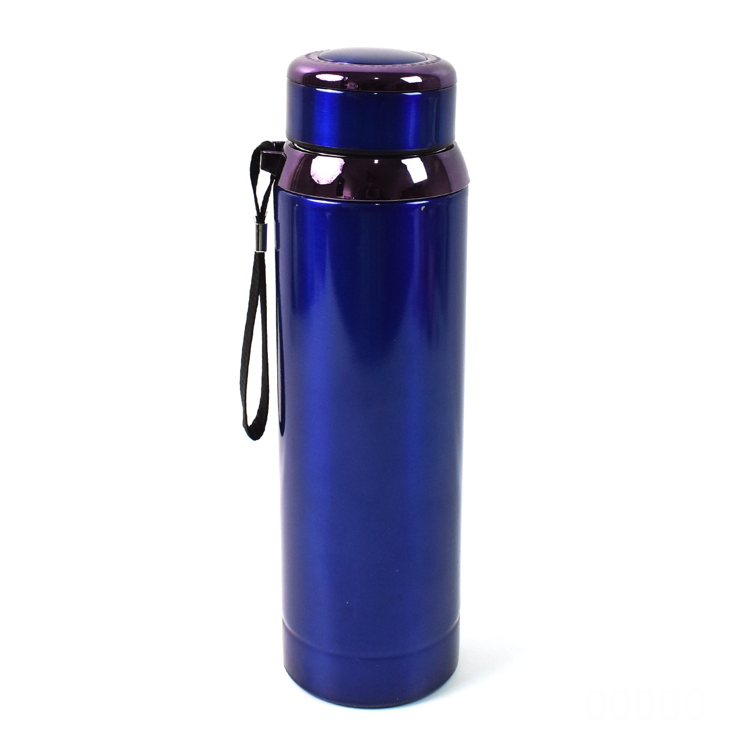 Wukusy double-walled stainless steel vacuum insulated bottle, 1000 ml capacity, in sleek silver with a screw-on lid.