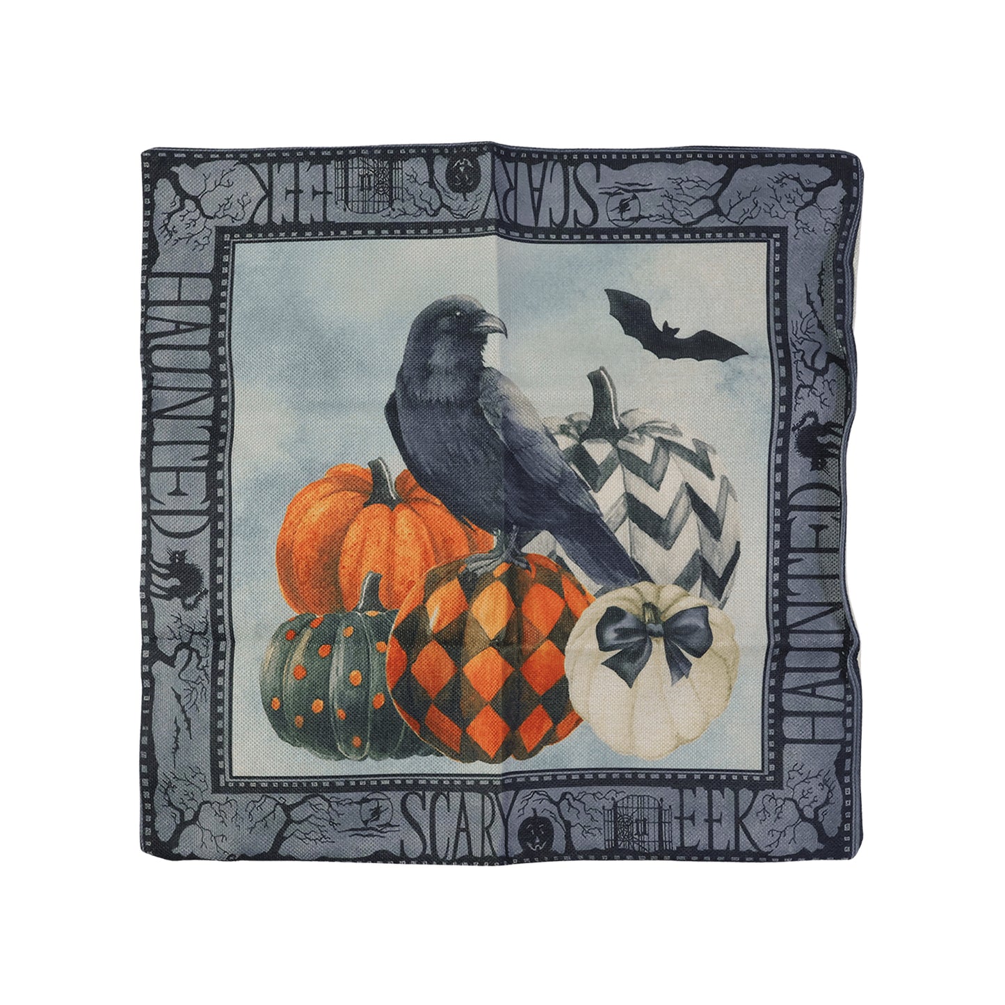 Wukusy 45x45 cm decorative printed cushion pillow cover with zipper, featuring colorful floral design on fabric.