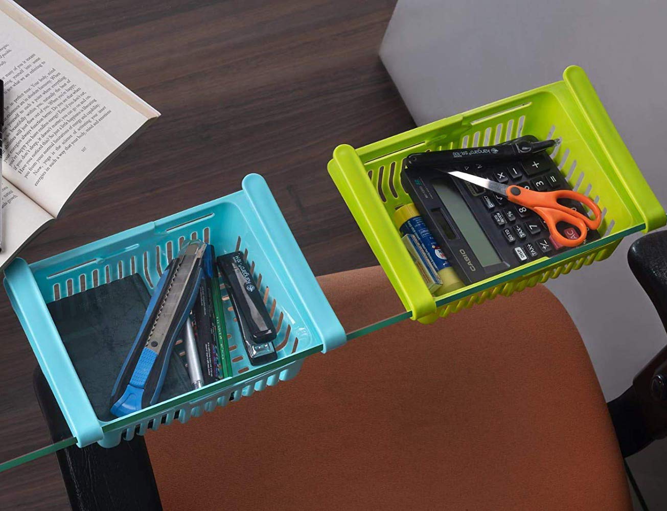 Wukusy Virgin Freeze Storage tray set with four unbreakable, adjustable multi-color trays featuring extra storage and easy removal.