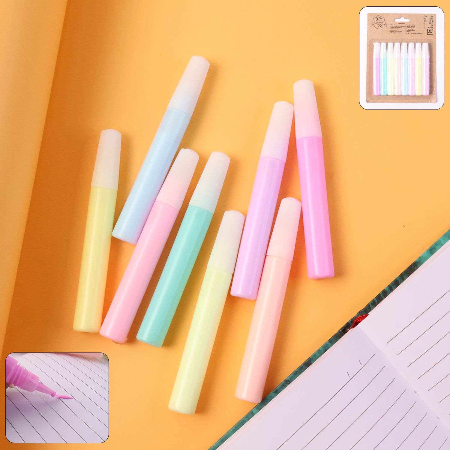 Wukusy DIY multi-color craft glue pen set with 8 pens in 10ml size, ideal for office and craft projects, colorful and easy to use.
