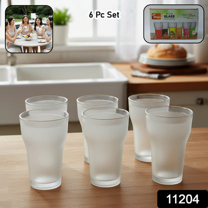 Six Wukusy Prexo unbreakable plastic water glasses, 300 ml each, shown stacked and ready for use in a clear set.