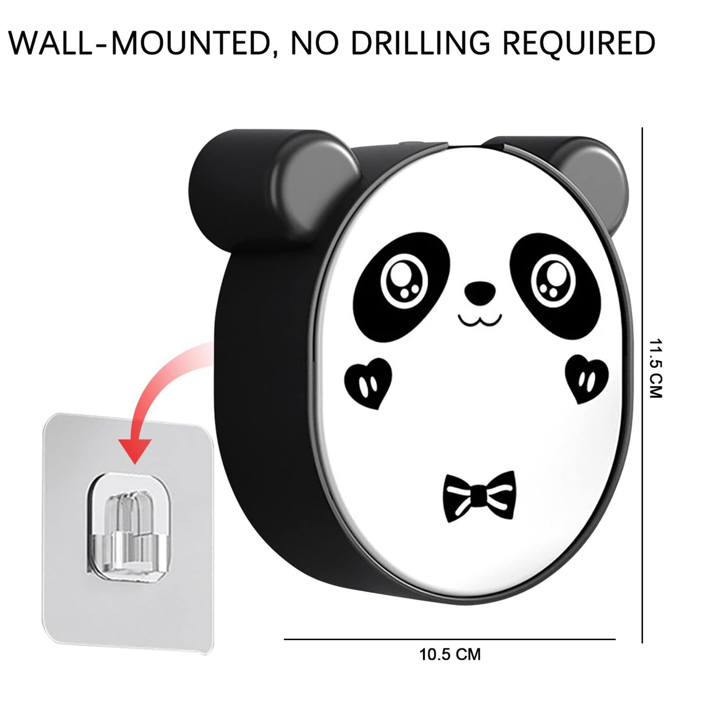 Wall-mounted plastic panda soap box by Wukusy with flip-top lid and drain, designed for kitchen or bathroom use