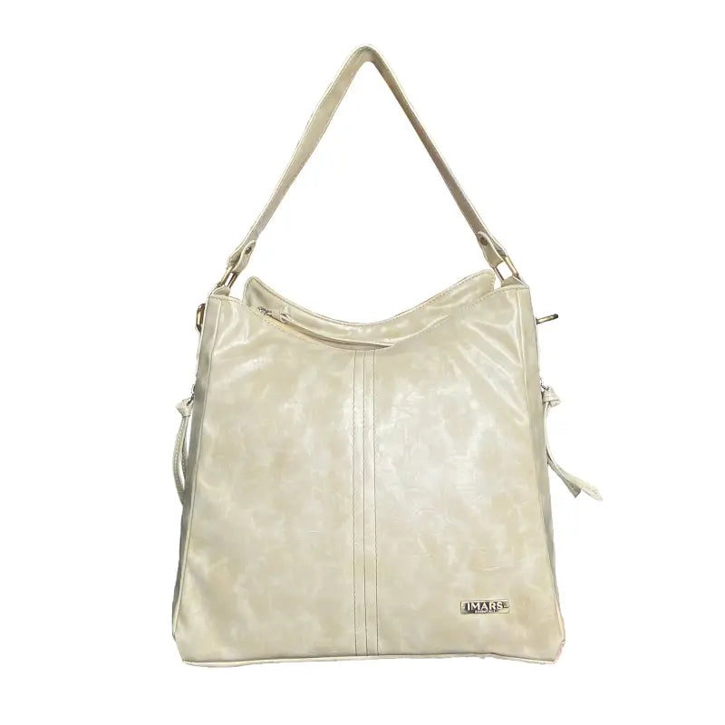 Black vegan leather shoulder bag for camping and hiking, with spacious interior, water-resistant design, and adjustable strap.