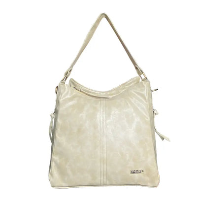 Black vegan leather shoulder bag for camping and hiking, with spacious interior, water-resistant design, and adjustable strap.
