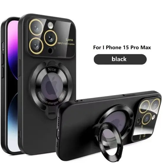 Black iPhone 15 Pro Max mobile cover by Default Vendor, slim protective case shown in a kitchen and dining setting.
