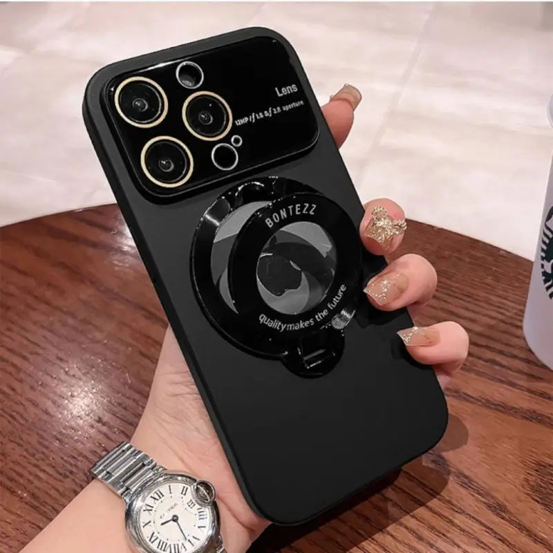 Black iPhone 15 Pro Max mobile cover by Default Vendor, slim protective case, designed for durable protection and sleek style.