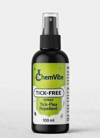 Drpshippr Tick-Fice Pet Spray bottles, 100ml each, in a pack of 2, designed for pet flea and tick prevention.