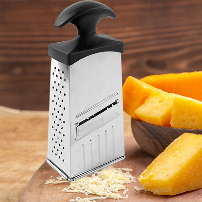 Wukusy Apex Classic 4-in-1 stainless steel grater and slicer with handle for versatile food prep in the kitchen