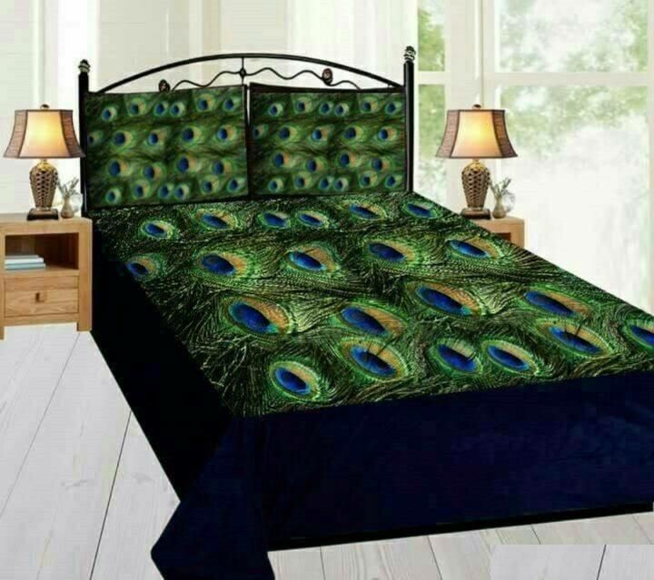 Digital printed king size velvet double bedsheet by Drpshippr, showcasing vibrant patterns and soft fabric for a luxurious bedroom look.