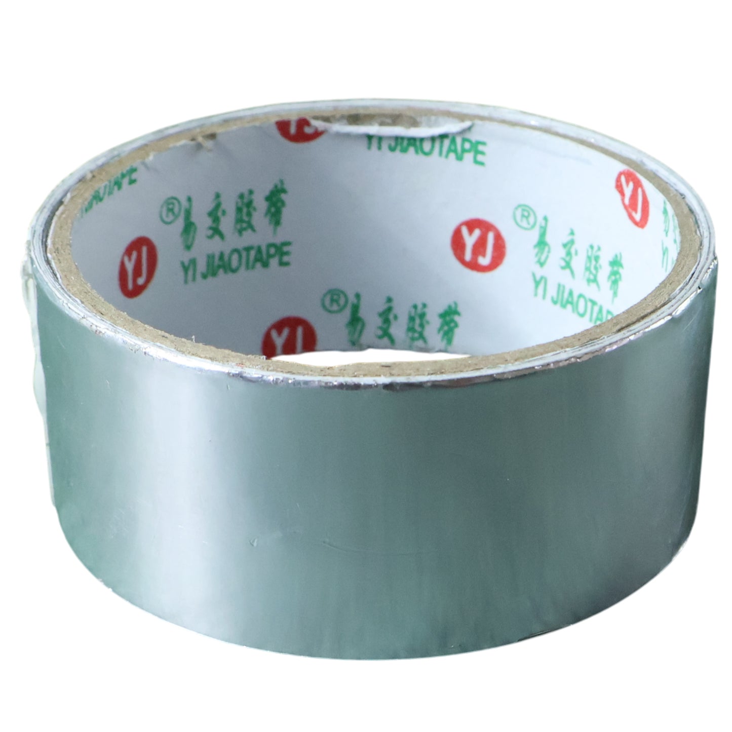 Wukusy heavy-duty aluminium foil adhesive tape, 8540 mm length, shown in close-up with reflective foil surface and strong adhesive backing.