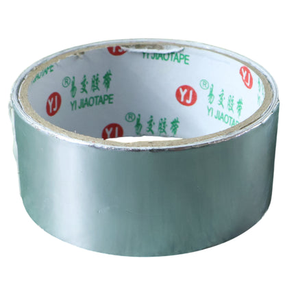 Wukusy heavy-duty aluminium foil adhesive tape, 8540 mm length, shown in close-up with reflective foil surface and strong adhesive backing.