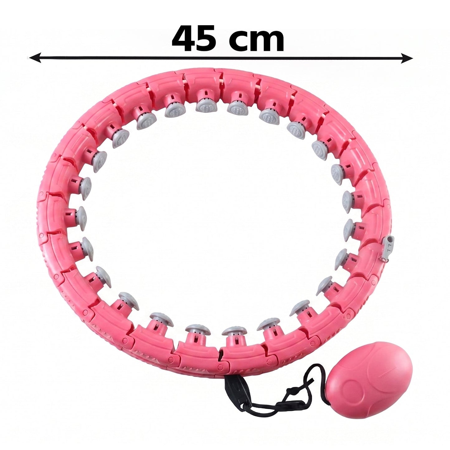 Wukusy adjustable smart weighted hula hoop with massage ball for waist slimming, showing the hoop and massage ball in use