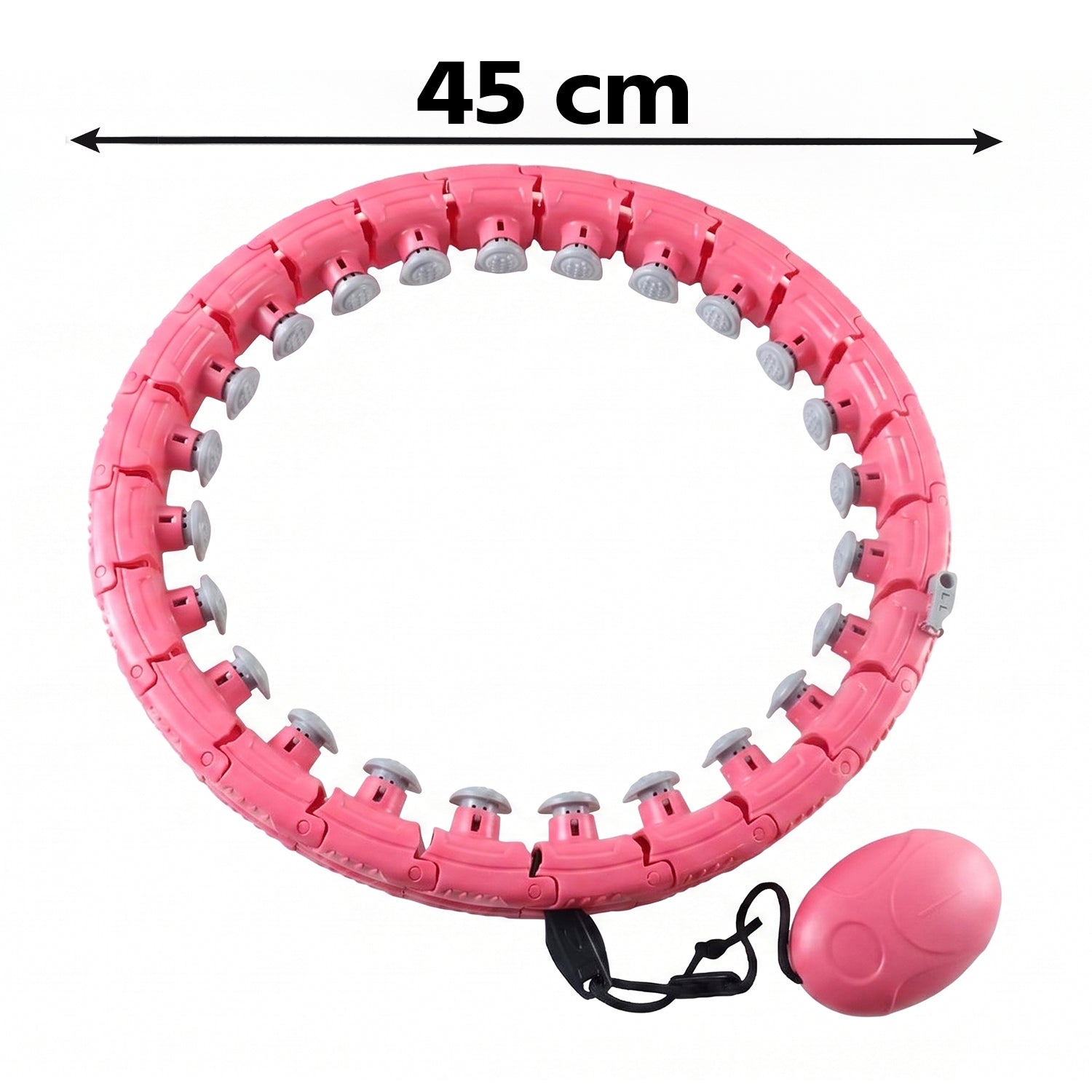 Wukusy adjustable smart weighted hula hoop with massage ball for waist slimming, showing the hoop and massage ball in use