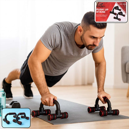 Wukusy heavy-duty push-up bars stand for home workout, featuring sturdy grips and durable construction for strength training.