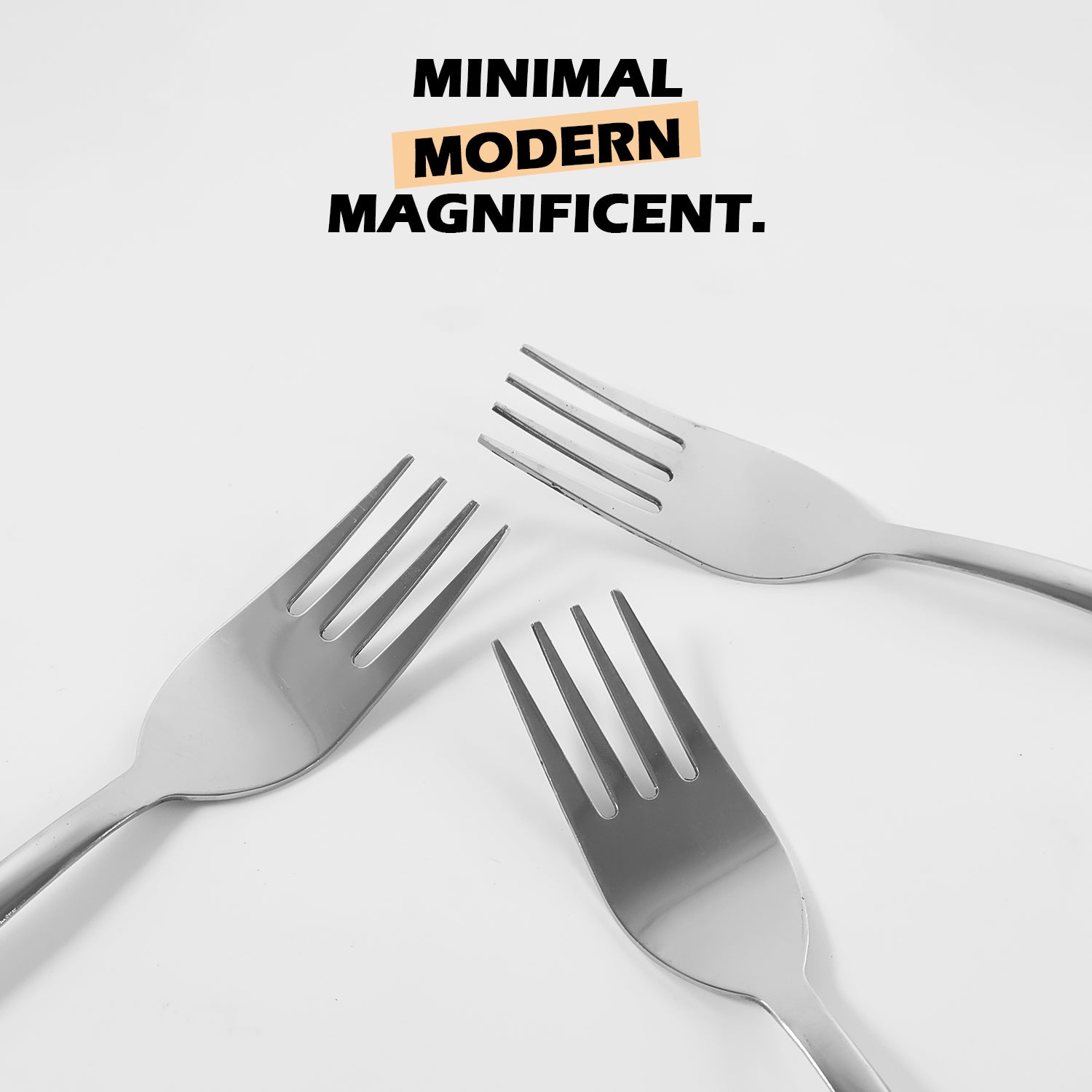 Set of three Wukusy premium stainless steel dinner forks for home and kitchen use, featuring polished handles and four tined design.