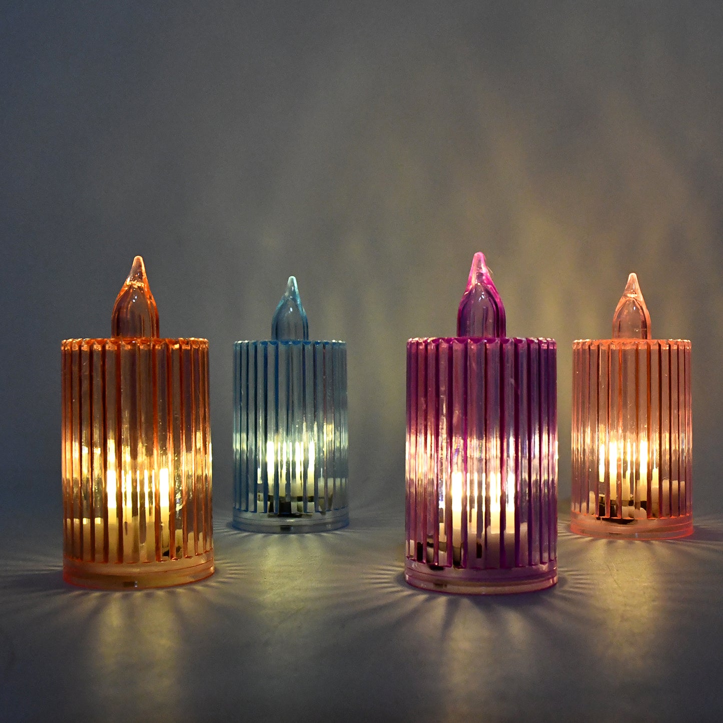Set of 8 decorative flameless LED candle lights by Wukusy, ideal for home decor with realistic flickering glow.