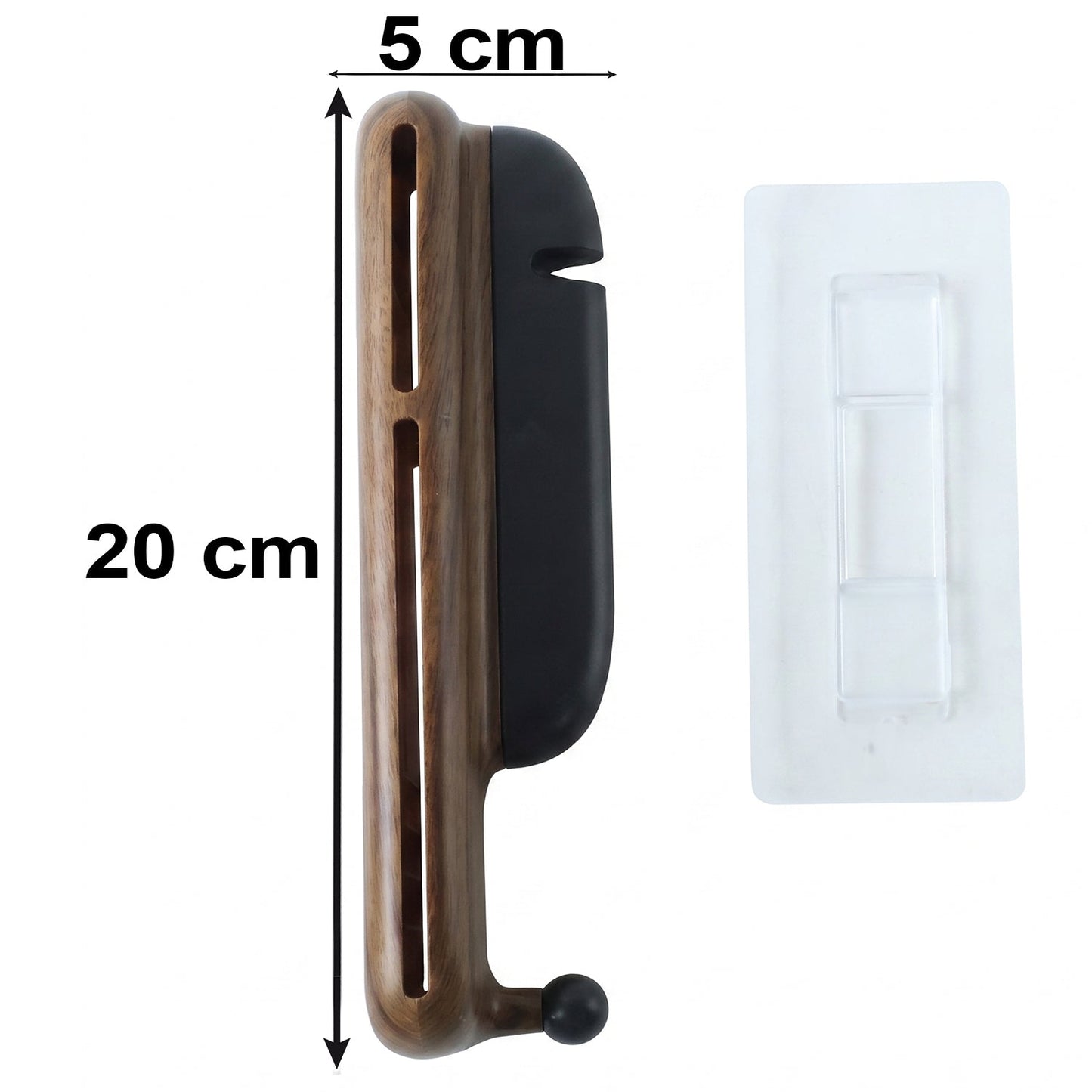 Wall Mounted Knife Holder With Hooks And Roll Bag Dispenser For Kitchen Storage
