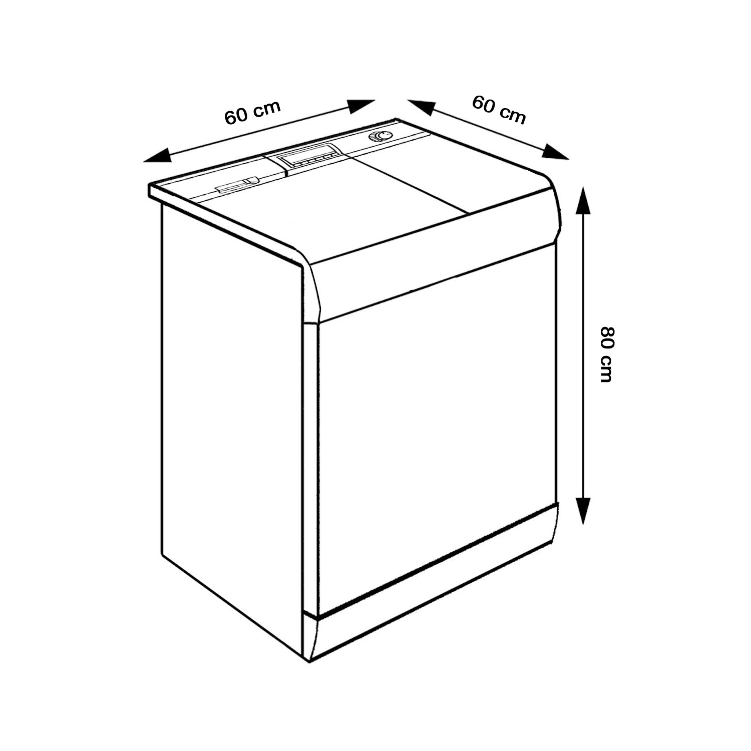 Wukusy waterproof washing machine cover in size 80x60x60 cm, protective home improvement accessory for washing machines.