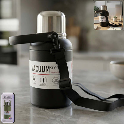 Wukusy 1000ml vacuum insulated stainless steel flask bottle with a sleek design and spill-proof lid, ideal for hot and cold drinks