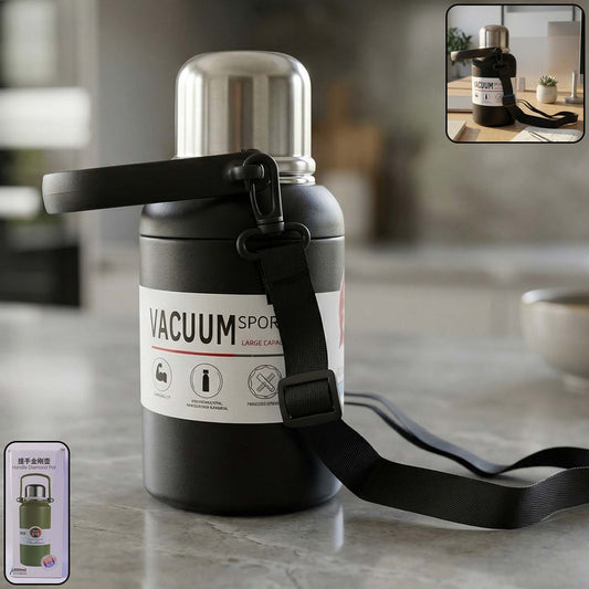 Wukusy 1000ml vacuum insulated stainless steel flask bottle with a sleek design and spill-proof lid, ideal for hot and cold drinks