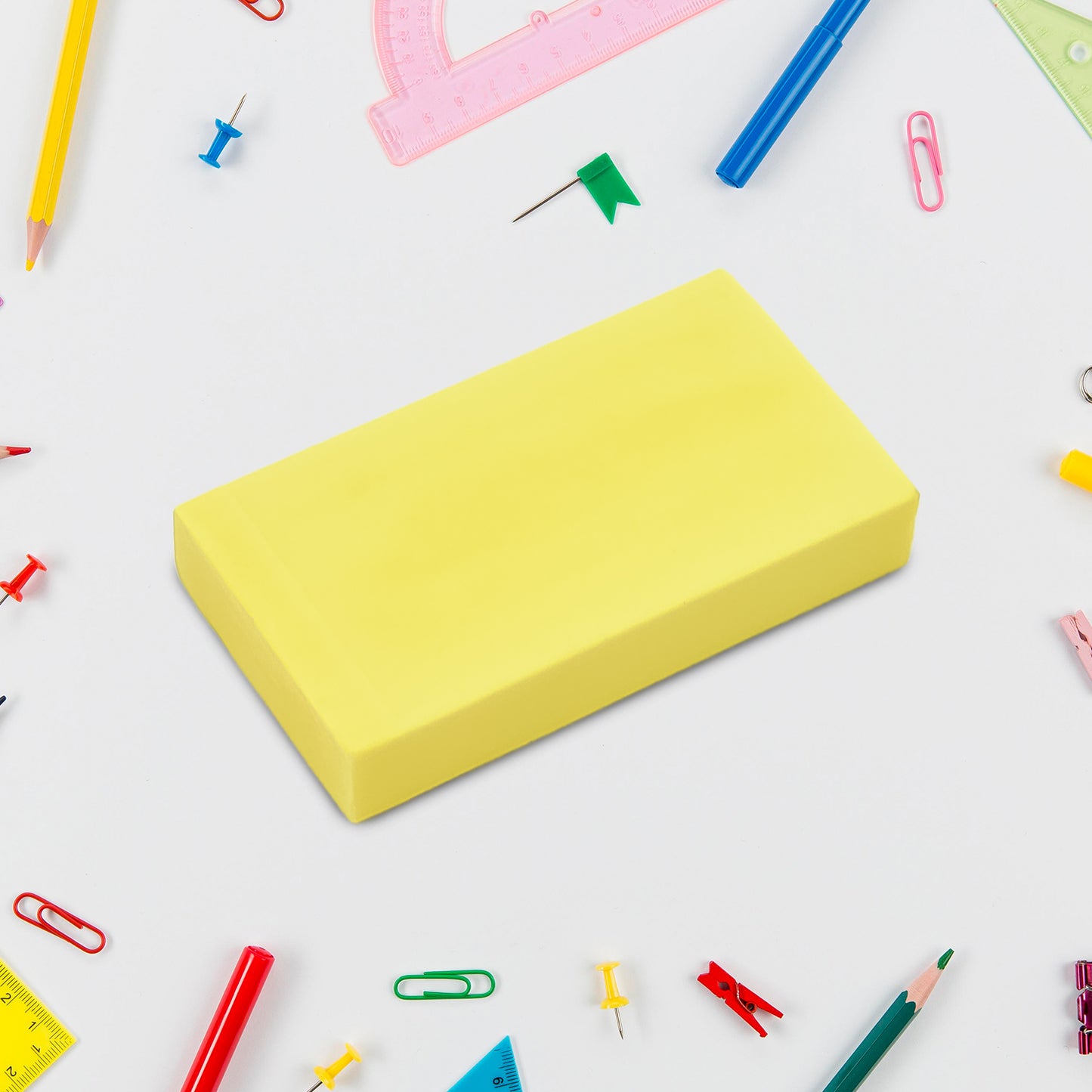 Stylish Wukusy office eraser with mixed colorful design, single piece for precise and clean erasing on paper.