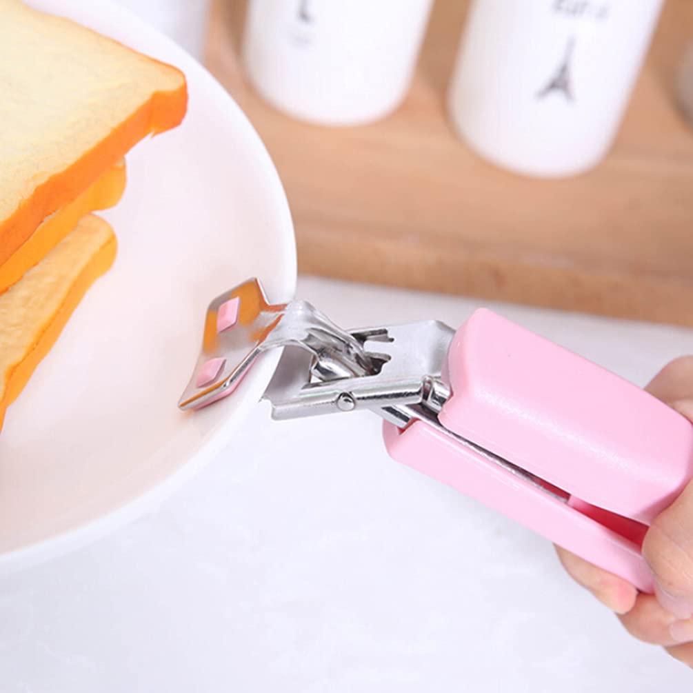 Wukusy stainless steel hot dish plate clip and tongs for gripping bowls, pans, and hot plates in home kitchen.