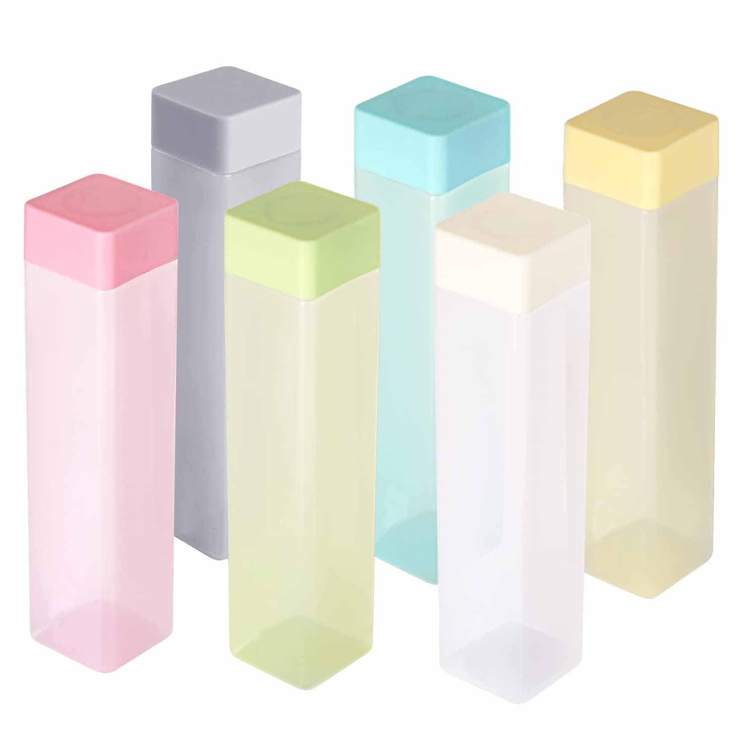 Set of six Wukusy large capacity plastic water bottles with wide-mouth, leakproof, BPA-free design for office, gym, and home use.