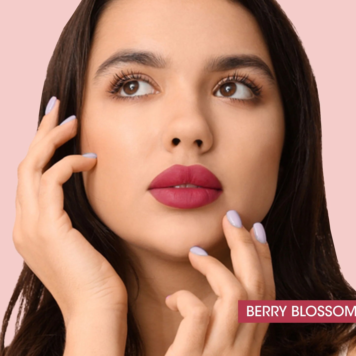 Wukusy Og Beauty Berry Blossom Moisture Lock Liquid Lipstick in 4.5ml with a sleek applicator brush, vibrant berry color, and glossy finish.