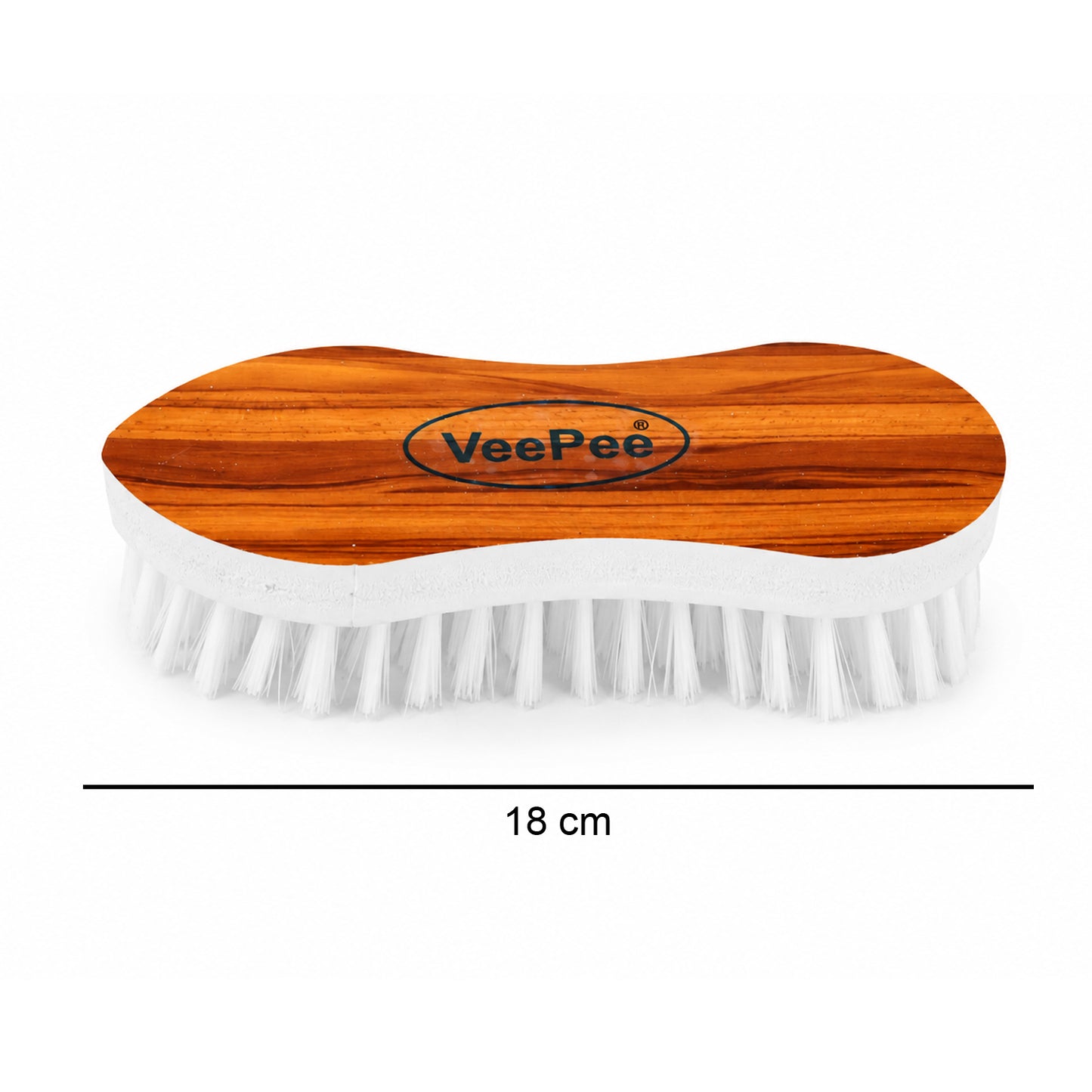 Wukusy Veepee ergonomic cloth washing brush with wooden handle and bristles, designed for gentle cleaning of fabrics and surfaces.