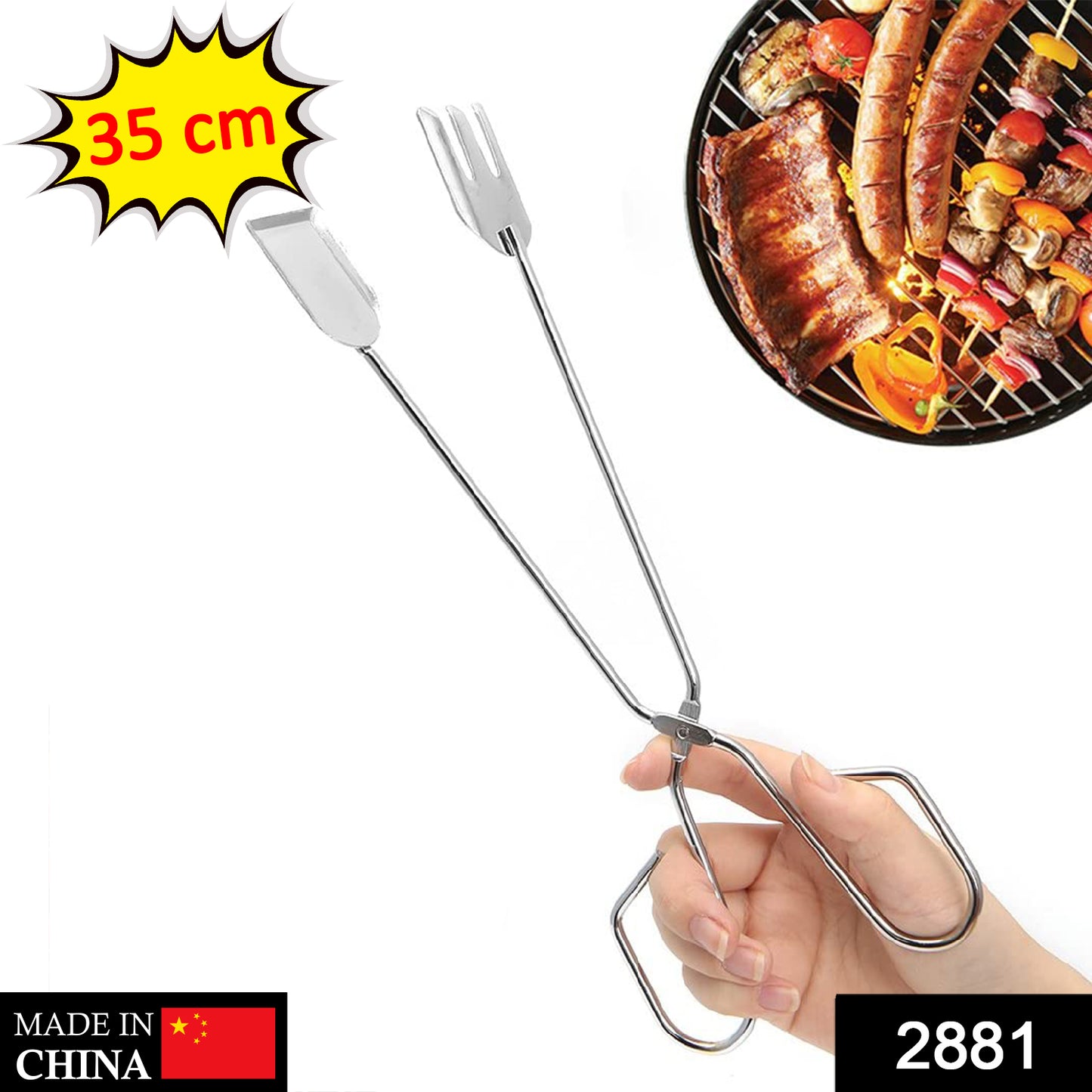 Wukusy multi-functional metal BBQ clip tongs and clamp for grilling, serving, and handling charcoal and garbage in home and kitchen use
