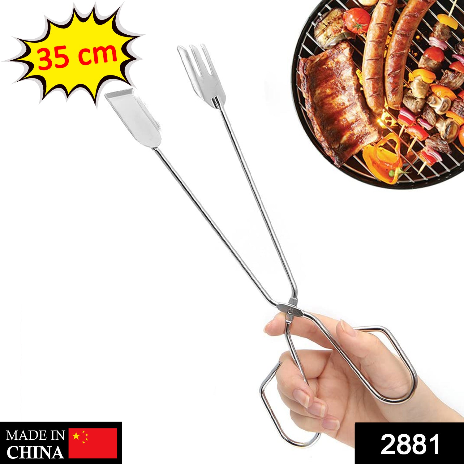 Wukusy multi-functional metal BBQ clip tongs and clamp for grilling, serving, and handling charcoal and garbage in home and kitchen use