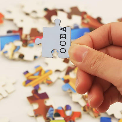 Wooden India map puzzle by Wukusy featuring interconnected wooden pieces representing Indian states and regions.
