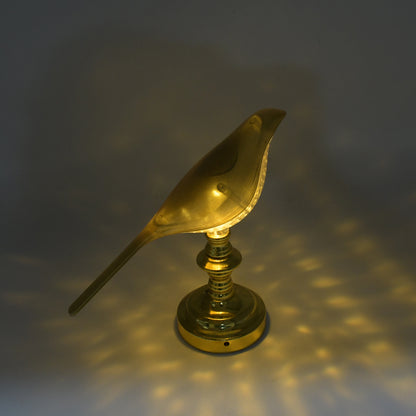 Wukusy Sparrow LED table lamp with crystal decoration, soft light, energy-saving design for home decor.