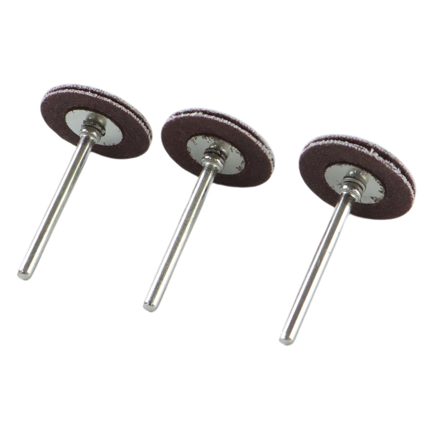 Wukusy Wagtail Mini Rotary Tool Grinding Wheel Disc Set with metal shank, 3-piece set for precise grinding and polishing tasks.
