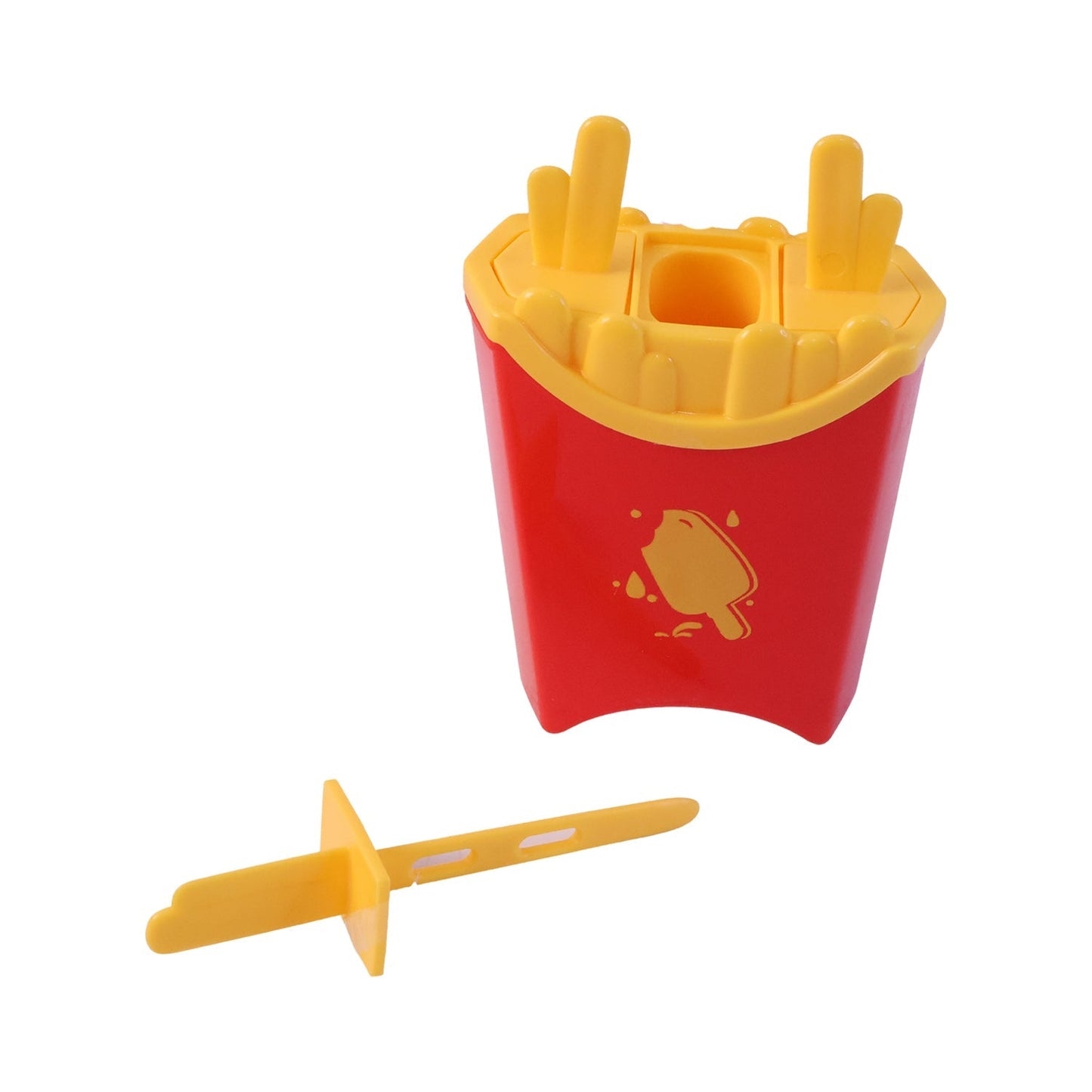 Wukusy French fries shape ice popsicle mould set with 3 reusable kulfi ice cream molds on a white background